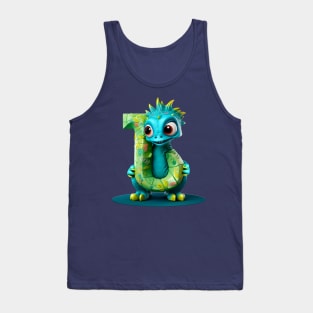 Cute Monster for Kids Alphabet Letter J Funny Back to School Tank Top